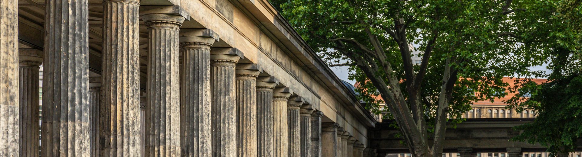 A classical stone colonnade